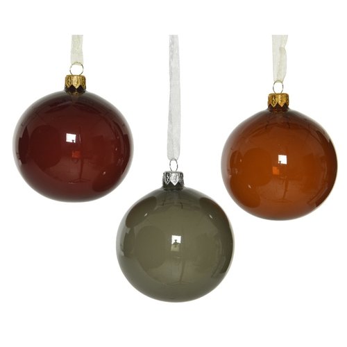 Decoris kerstballen glas unsilvered enamel transparent 3kl.ass
