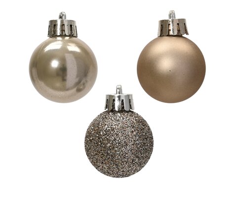 Decoris Kerstballen kunststof - D3cm Smokey parel 14 stuks - afbeelding 2