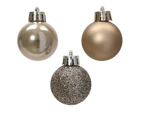 Decoris Kerstballen kunststof - D3cm Smokey parel 14 stuks - afbeelding 2