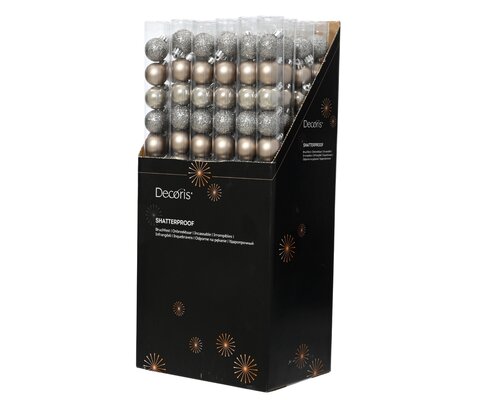 Decoris Kerstballen kunststof - D3cm Smokey parel 14 stuks - afbeelding 3