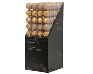 Decoris Kerstballen kunststof - D6cm Karamelbruin 10 stuks - afbeelding 2