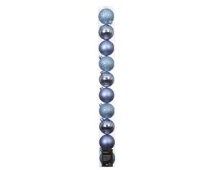 Decoris Kerstballen kunststof - D6cm Ochtendblauw 10 stuks - afbeelding 1