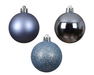 Decoris Kerstballen kunststof - D6cm Ochtendblauw 10 stuks - afbeelding 3