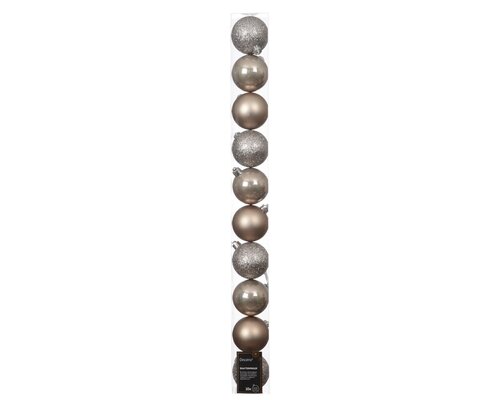 Decoris Kerstballen kunststof - D6cm Smokey parel 10 stuks - afbeelding 1