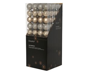 Decoris Kerstballen kunststof - D6cm Smokey parel 10 stuks - afbeelding 2