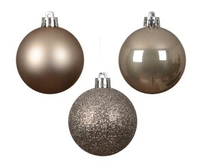 Decoris Kerstballen kunststof - D6cm Smokey parel 10 stuks - afbeelding 3