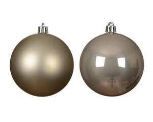 Decoris Kerstballen kunststof - D8cm Smokey parel 6 stuks - afbeelding 3