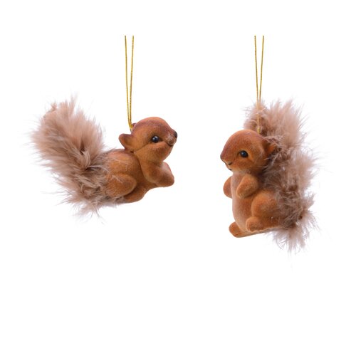 Decoris kerstboom hanger eekhoorn bruin - L 6 x B 3 x H 4 cm