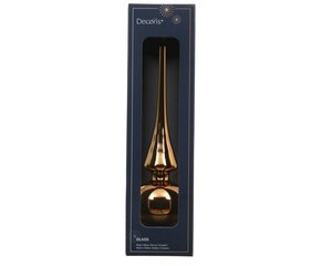 Decoris Kerstboompiek glas - D6xH26cm Brandy glanzend - afbeelding 1