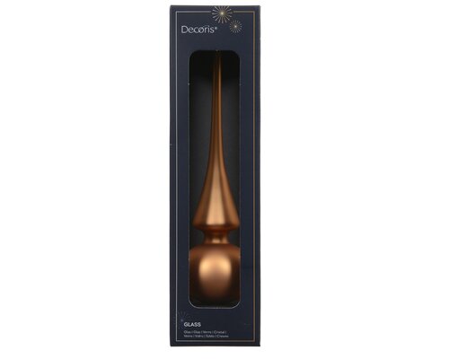 Decoris Kerstboompiek glas - D6xH26cm Brandy mat - afbeelding 1