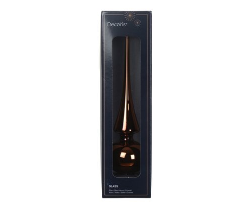 Decoris Kerstboompiek glas - D6xH26cm Espresso glanzend - afbeelding 1