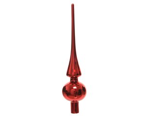 Decoris Kerstboompiek glas - D6xH26cm Kerstrood glanzend - afbeelding 2