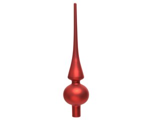 Decoris Kerstboompiek glas - D6xH26cm Kerstrood mat - afbeelding 2