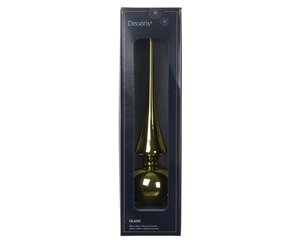 Decoris Kerstboompiek glas - D6xH26cm Rozemarijn glanzend - afbeelding 1