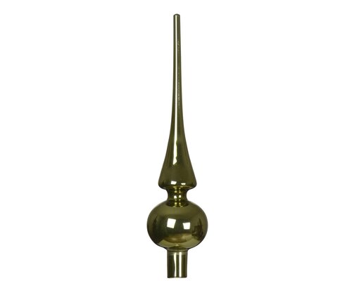 Decoris Kerstboompiek glas - D6xH26cm Rozemarijn glanzend - afbeelding 2