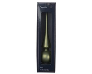Decoris Kerstboompiek glas - D6xH26cm Rozemarijn mat - afbeelding 1