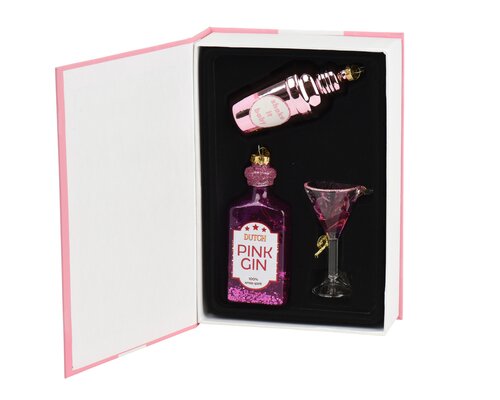 Decoris Kersthangers cocktail glas - D4,8xH10,5cm 3 stuks - afbeelding 2