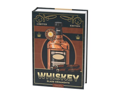 Decoris Kersthangers whisky glas - B2,9xH9,6cm 3 stuks - afbeelding 1