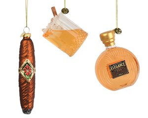 Decoris Kersthangers whisky glas - B2,9xH9,6cm 3 stuks - afbeelding 3