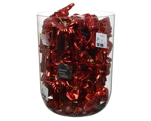 Decoris Kerststrik kunststof - H9,8cm Kerstrood - afbeelding 1