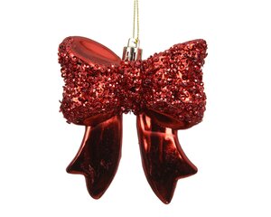 Decoris Kerststrik kunststof - H9,8cm Kerstrood - afbeelding 2