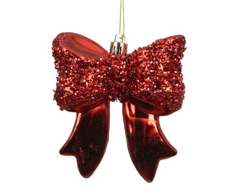 Decoris Kerststrik kunststof - H9,8cm Kerstrood - afbeelding 3