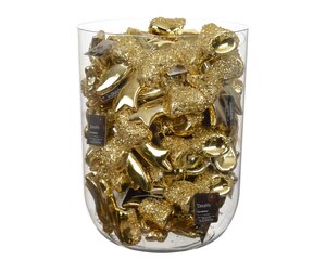 Decoris Kerststrik kunststof - H9,8cm Licht goud - afbeelding 1