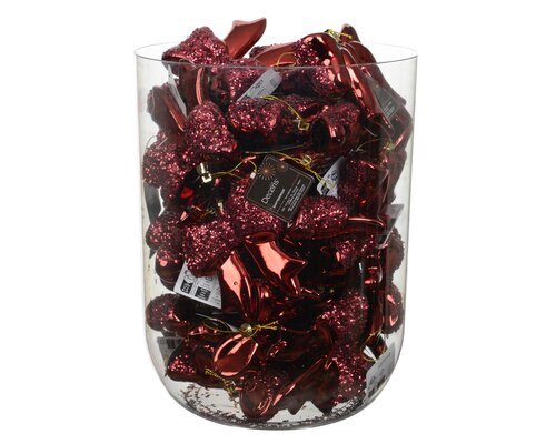 Decoris Kerststrik kunststof - H9,8cm Ossenbloed - afbeelding 1