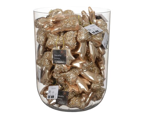 Decoris Kerststrik kunststof - H9,8cm Parel - afbeelding 1