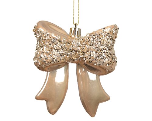 Decoris Kerststrik kunststof - H9,8cm Parel - afbeelding 2