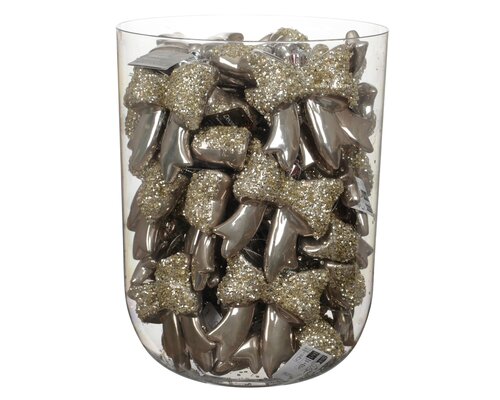 Decoris Kerststrik kunststof - H9,8cm Smokey parel