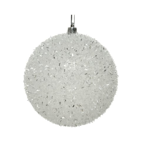 Decoris Kunststof Kerstbal met glitter finish - afbeelding 1