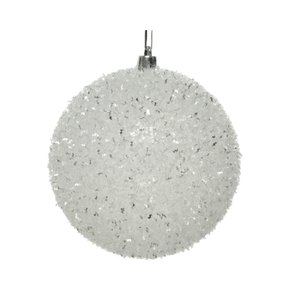 Decoris Kunststof Kerstbal met glitter finish - afbeelding 1