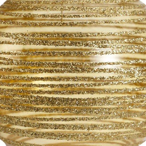 Decoris Kunststof Kerstbal transparant goud met glitter Ø 8 cm - Licht goud - afbeelding 3