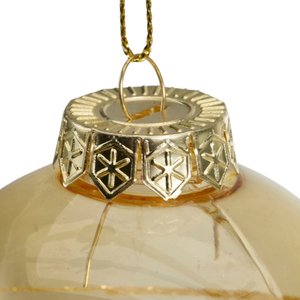 Decoris Kunststof Kerstbal transparant goud met glitter Ø 8 cm - Licht goud - afbeelding 6