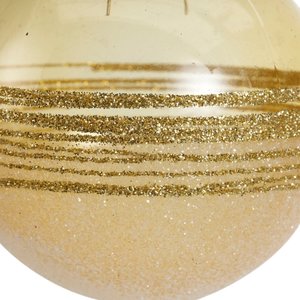 Decoris Kunststof Kerstbal transparant goud met glitter Ø 8 cm - Licht goud - afbeelding 7