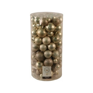 Decoris kunststof kerstballen pearl 100 stuks - D 4/6/8 cm