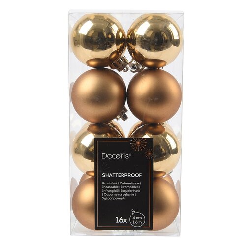 Decoris kunststof kerstballen pecannoot bruin - D 4 cm