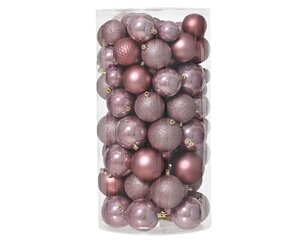 Decoris kunststof kerstballen vintage pink 100 stuks - D 4/6/8 cm
