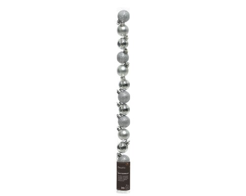 Decoris kunststof kerstballen zilver - D 3 cm
