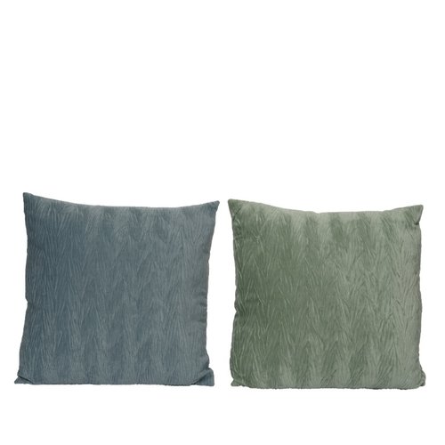 Decoris Kussen polyester velvet 2kl.ass - Blauw