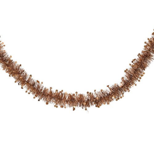 Decoris lametta guirlande met sterretjes espresso - D 9 x H 270 cm