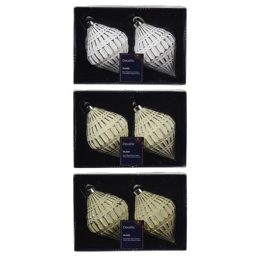 Decoris olijf glas assortie - D 7,8 x H 12 cm