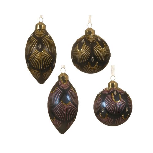 Decoris Ornament glas 4ass