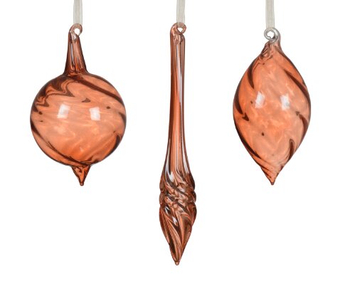 Decoris ornament glas  warme cider - D 6,5 x H 13,5 cm