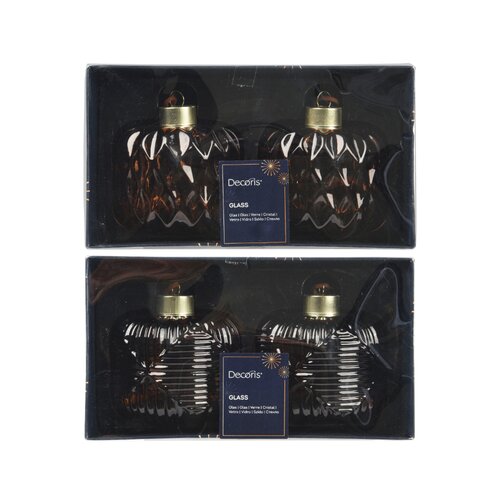 Decoris ornament hanger glas assortie - D 7,8 x H 8,6 cm - afbeelding 1