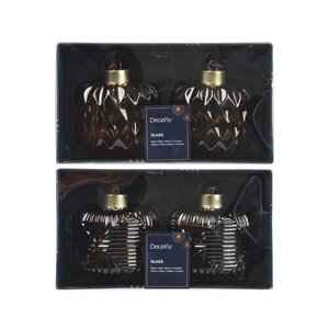 Decoris ornament hanger glas assortie - D 7,8 x H 8,6 cm - afbeelding 1