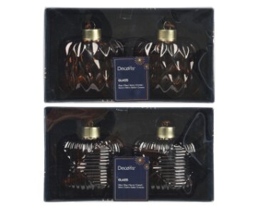 Decoris ornament hanger glas assortie - D 7,8 x H 8,6 cm - afbeelding 2