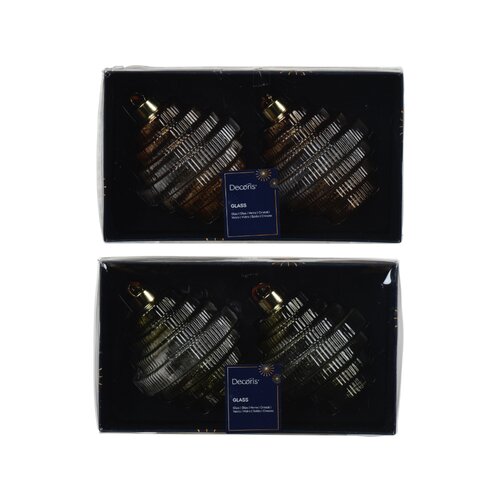 Decoris ornament hanger glas transparant/kleur(en) - D 9 x H 11 cm - afbeelding 1