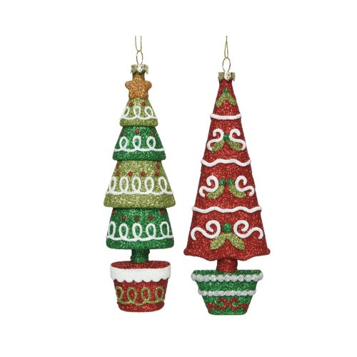 Decoris Ornament kunststof kerstboom 2ass